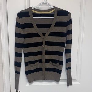 Striped Black and Tan Cardigan